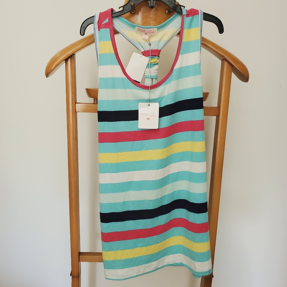 Poof! Striped Sleeveless Racerback Top XL